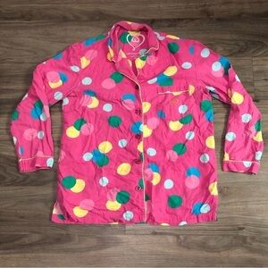 Victoria's Secret WMNS Sz S Polka Dot Button Up PJ Pajama Top